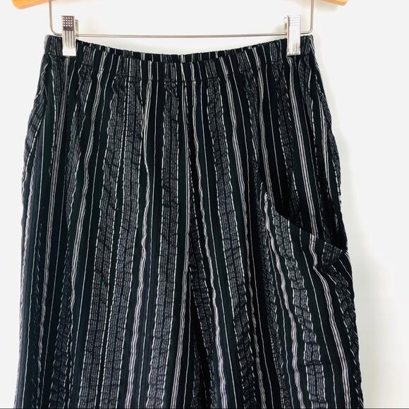 MSquare black silver stripe lagenlook crop wide leg lagenlook pants medium - Picture 3 of 8